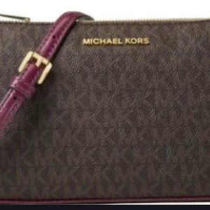 Michael Kors Jet Set Travel Crossbody with Plum